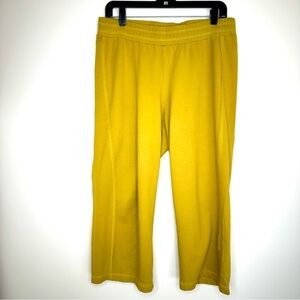 J. Jill Women's Yellow Cropped Wide Leg Lounge Pants Size MP